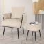Velvet Chair with Ottoman