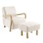 Solid Wood Chair & Ottoman Set