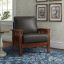 Traditional Faux Leather Armchair with Removable Cushions
