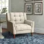 Tufted Modern Armchair with Flared Arms and Brown Tapered Legs