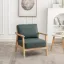Mid-Century Faux Leather Armchair with Exposed Weathered Wood Frame