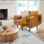 Wide Genuine Leather Club Chair with Bolster Pillows