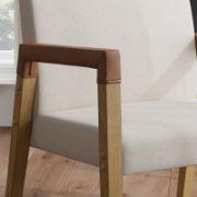 Elegant White Linen Accent Chairs – Set of 2