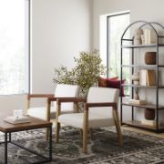 Elegant White Linen Accent Chairs – Set of 2
