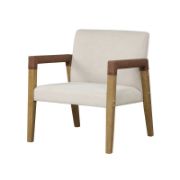 Elegant White Linen Accent Chairs – Set of 2