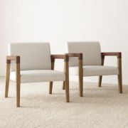 Elegant White Linen Accent Chairs – Set of 2