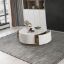 Round coffee table with storage and two drawers