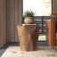 Hexagonal shape Solid Wood Block Side Table