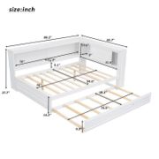 Solid Wood Daybed with Pull-Out Trundle, USB Charging Ports, and Built-In LED Lighting