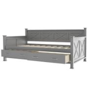 Twin Size Daybed with 2 Large Storage Drawers and Rustic X Frame Design