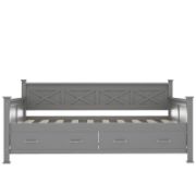 Twin Size Daybed with 2 Large Storage Drawers and Rustic X Frame Design