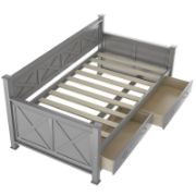 Twin Size Daybed with 2 Large Storage Drawers and Rustic X Frame Design