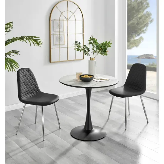 White Marble Round Dining Table And Chairs