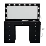 Premium Vanity Table with Bluetooth Speakers, 11 Drawers, and LED Light Mirror