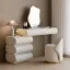 Modern Makeup Vanity Set with Stool & LED Mirror