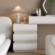 Modern Makeup Vanity Set with Stool & LED Mirror