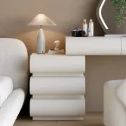 Modern Makeup Vanity Set with Stool & LED Mirror