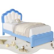 Kids’ Upholstered LED Bed with Storage Drawer and Adjustable Headboard