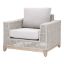 Transitional Outdoor Chair with Rope Weave and Teak Base