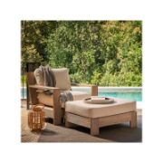 Armchair with Weathered Teak and Cushioned Comfort