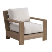 Armchair with Weathered Teak and Cushioned Comfort