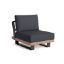 Armless Teak Outdoor Chair with Aluminum Frame and Weather-Resistant Cushions