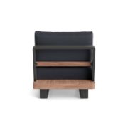 Armless Teak Outdoor Chair with Aluminum Frame and Weather-Resistant Cushions