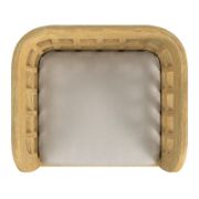 Solid Teak Outdoor Lounge Chair with Cushion