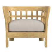 Solid Teak Outdoor Lounge Chair with Cushion