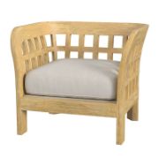 Solid Teak Outdoor Lounge Chair with Cushion