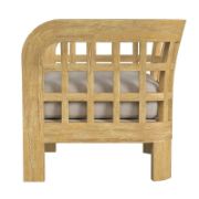 Solid Teak Outdoor Lounge Chair with Cushion