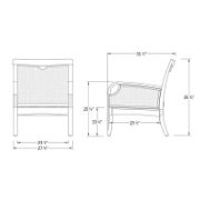Solid Teak and Wicker Outdoor Club Chair with Neutral Cushion