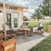 Solid Teak and Wicker Outdoor Club Chair with Neutral Cushion