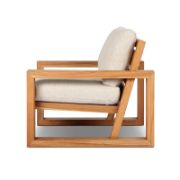 Minimalist Teak Outdoor Lounge Chair with Cushioned Seat