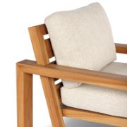 Minimalist Teak Outdoor Lounge Chair with Cushioned Seat