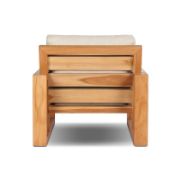 Minimalist Teak Outdoor Lounge Chair with Cushioned Seat