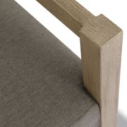 Contemporary Teak Outdoor Armchair with Bolster Back Cushion