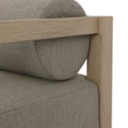 Contemporary Teak Outdoor Armchair with Bolster Back Cushion