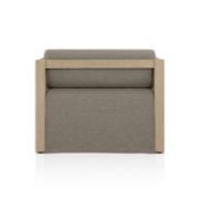 Contemporary Teak Outdoor Armchair with Bolster Back Cushion