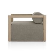 Contemporary Teak Outdoor Armchair with Bolster Back Cushion