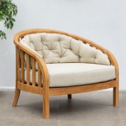 Curved Teak Outdoor Comfort Lounge Chair