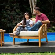 Curved Teak Outdoor Comfort Lounge Chair