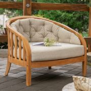 Curved Teak Outdoor Comfort Lounge Chair