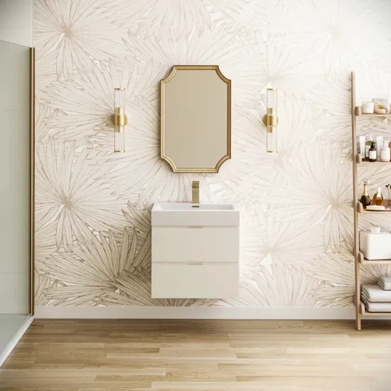 Picture of Wall Mount Single Sink Bathroom Vanity with Top and Sink