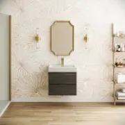 Picture of Wall Mount Single Sink Bathroom Vanity with Top and Sink