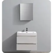 Picture of Wall Mount Single Sink Bathroom Vanity with Top and Sink