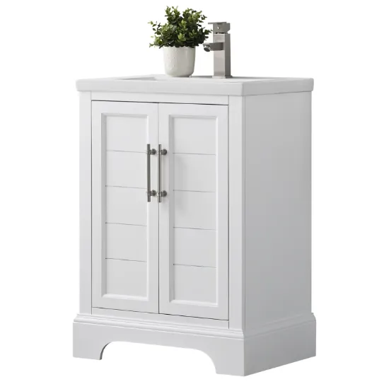 White Wooden Bathroom Vanity