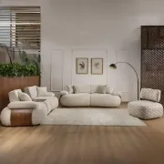 تفصيل طقم كنب فاخر قماش ناعم بيج