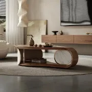 تفصيل طاولة قهوة لوح صخري تصميم ورقي