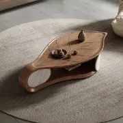 تفصيل طاولة قهوة لوح صخري تصميم ورقي